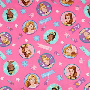 Disney Multi Princess Fabric Cinderella Ariel Jasmine Rapunzel Fabric Cartoon Fabric Anime Cotton Fabric By The Half Yard