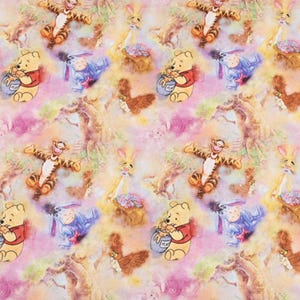 Winnie the Pooh Fabric Pooh Bear Fabric Cartoon Fabric Anime Cotton Fabric By The Half Yard