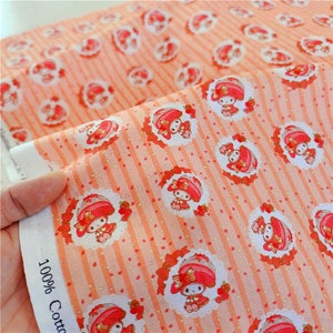 Sanrio My Melody Fabric Cartoon Fabric Anime Cotton Fabric By The Half Yard
