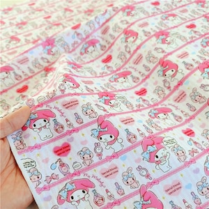Sanrio My Melody Fabric Cartoon Fabric Anime Cotton Fabric By The Half Yard