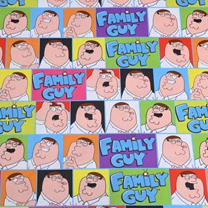 Family Guy Fabric Peter Griffin Fabric Cartoon Fabric Anime Cotton Fabric By The Half Yard