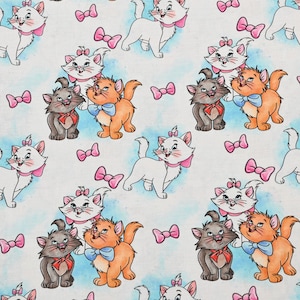 Marie Cat Fabric Cartoon Fabric Anime Cotton Fabric By The Half Yard