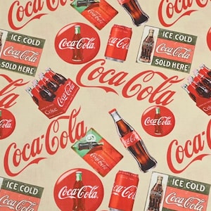 Coca-Cola Stof Rode Cola Logo Glazen Flessen Stof Cartoon Stof Anime Katoenen Stof Per Halve Meter