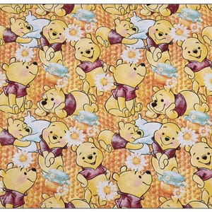 Winnie the Pooh Fabric Pooh Bear Fabric Cartoon Fabric Anime Cotton Fabric By The Half Yard