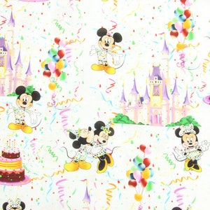 Mickey Minnie Mouse Donald Duck Goofy Fabric Cartoon Fabric Anime Cotton Fabric By The Half Yard