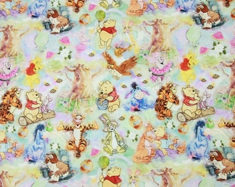 Winnie the Pooh Fabric Pooh Bear Fabric Cartoon Fabric Anime Cotton Fabric By The Half Yard