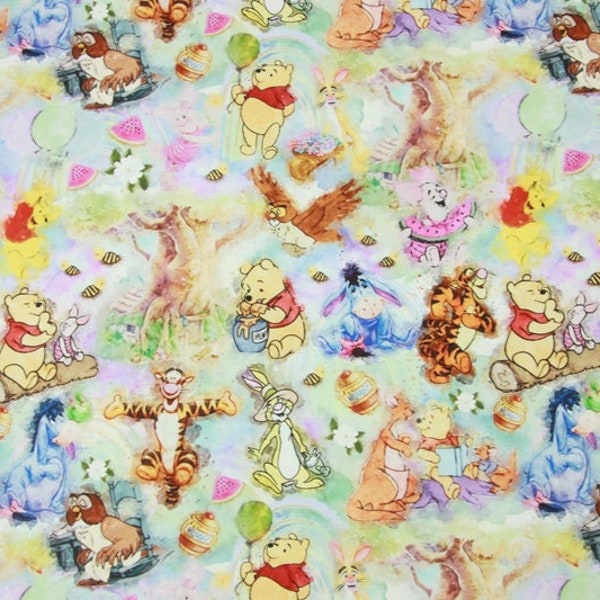 Winnie the Pooh Fabric Pooh Bear Fabric Cartoon Fabric Anime Cotton Fabric By The Half Yard