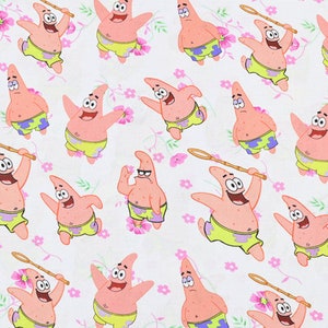 SpongeBob Kanciastoporty Tkanina Patrick Tkanina Cartoon Tkanina Anime Bawełniana Tkanina Na Pół Jardu