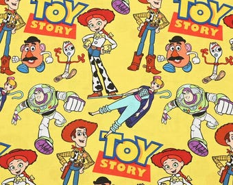 Tela de Toy Story de Disney, tela de Buzz Lightyear, tela de dibujos animados, tela de algodón de anime por media yarda
