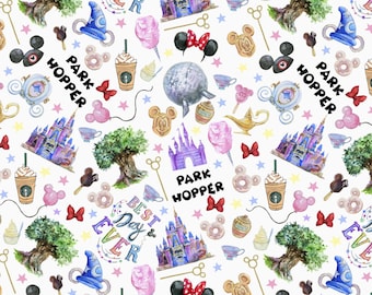 Disney Park Fabric Cartoon Fabric Cotton Fabric By The Half Yard