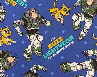 Tela de Toy Story de Disney, tela de Buzz Lightyear, tela de dibujos animados, tela de algodón de anime por media yarda