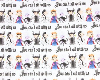 Disney Villains Evil Queen Maleficent Fabric Cartoon Fabric Anime Cotton Fabric By Half Yard
