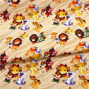 Lion King Fabric Lion Simba Mufasa Fabric Cartoon Fabric Anime Cotton Fabric By The Half Yard
