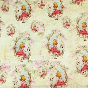 Alice Fabric Alice in Wonderland Fabric Cartoon Fabric Anime Cotton Fabric By The Half Yard