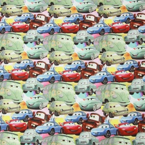 Tecido de algodão com estampa de carros e desenhos animados da Disney por meia jarda