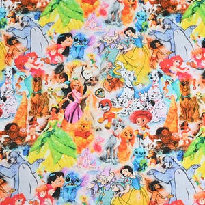 Disney characters Fabric Cartoon Fabric Anime Cotton Fabric By The Half Yard