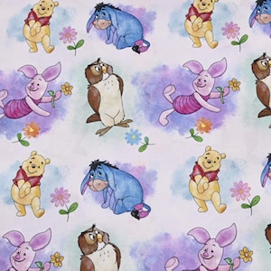 Winnie the Pooh Fabric Pooh Bear Fabric Cartoon Fabric Anime Cotton Fabric By The Half Yard