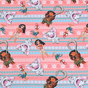 Tessuto di cotone Moana, tessuto di cartone animato, tessuto di cotone anime, a mezzo metro