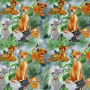 Disney Animals Fabric Disney characters Fabric Cartoon Fabric Anime Cotton Fabric By The Half Yard