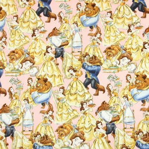 Beauty and the Beast Fabric Cartoon Fabric Anime Cotton Fabric By The Half Yard