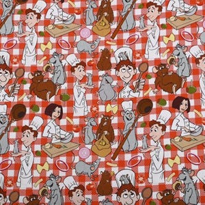 Ratatouille Fabric Remy the Rat Chef Fabric Cartoon Fabric Anime Cotton Fabric By The Half Yard