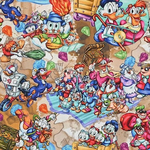 Scrooge McDuck Fabric Cartoon Fabric Anime Cotton Fabric By The Half Yard