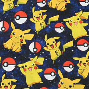 Pokemon Fabric Pikachu Fabric Poket Monster Fabric Cartoon Fabric Anime Cotton Fabric By The Half Yard