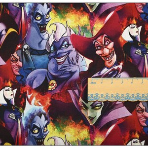 Disney Villains Evil Queen Maleficent Fabric Cartoon Fabric Anime Cotton Fabric By The Half Yard