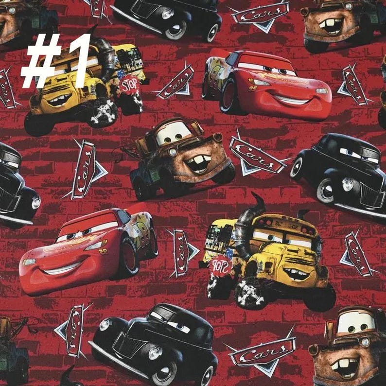 Disney Pixar Cars Print Fabric Cartoon Fabric Cartoon Cotton Fabric By The Half Yard #1