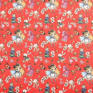 Alice Fabric Alice in Wonderland Fabric Cartoon Fabric Anime Cotton Fabric By The Half Yard