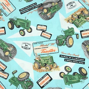 John Deere Fabric Tractors Fabric Cartoon Fabric Anime Cotton Fabric By The Half Yard