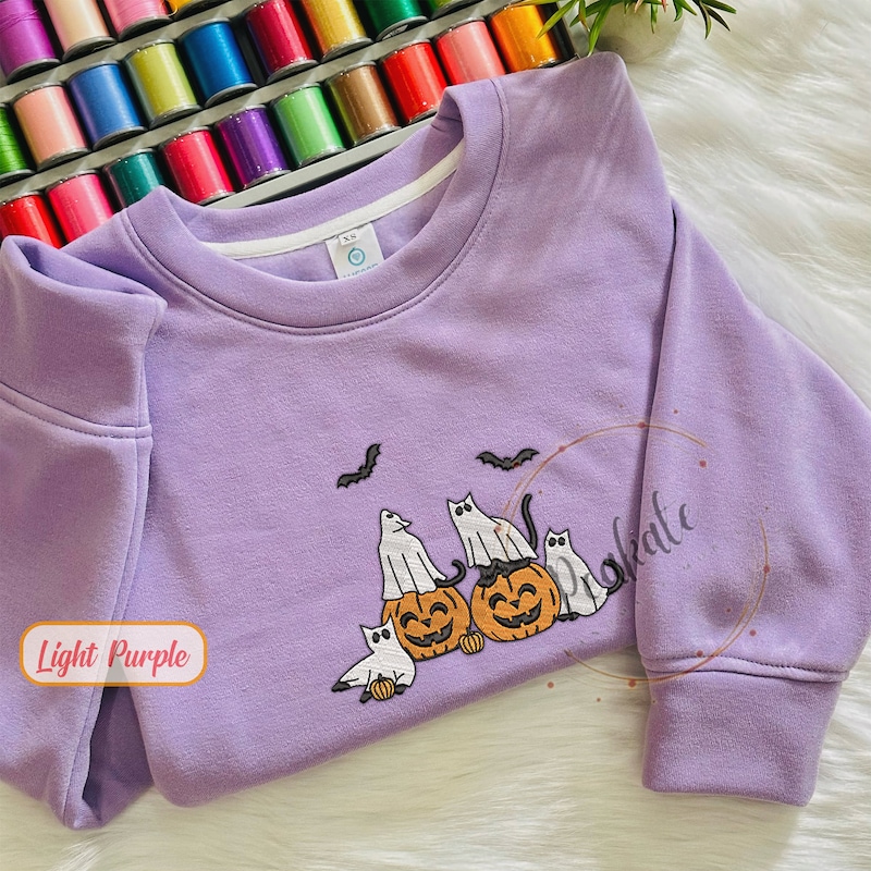 Feeling Spooky Halloween Embroidered Sweatshirt