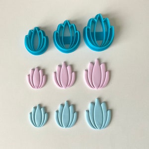 Polymer Clay Cutters Lotus Flower Clay Cutter Embossed Flower Polymer Clay Cutter Botanical Clay Cutter DIYClay Earrings Tools Cookie Cutter