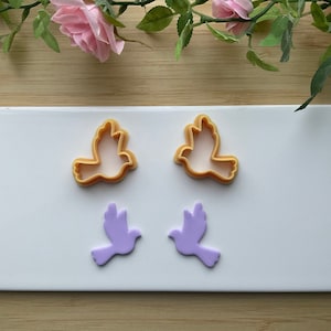 Set of 2 Dove clay cutters Clay cutters Clay tools Birds Wildlife Polymer clay cutters Polymer clay earrings Cookie Cutters