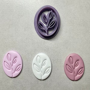 Leaf embossing clay cutter | Doodle leaf | Oval shape clay cutter | Clay tools | Polymer clay cutter | Organic | Spring Cookie Cutter