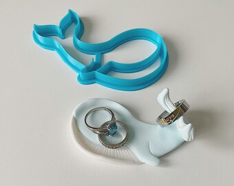 Polymer Clay Cutter Trinket and Jewellery Dish Embossed Whale Clay Cutter Cookie Cutter Fondant Cutter
