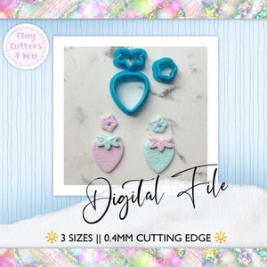 Strawberry Clay Cutter STL Digital File Instant Download Fondant Cutter Digital File Cookie Cutter STL Digital File Summer Fruit STL File