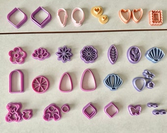 Mix and match clay cutters, Set of 4, Set of 6,Polymer Clay cutter,Handmade earrings,Clay cutters,Clay cutter set, Cookie Cutters