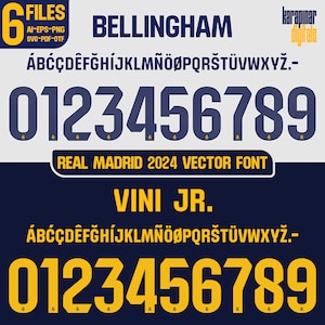 R. Madrid La Liga 2024 Font Vector: Bellingham Shirt (Digital Download)