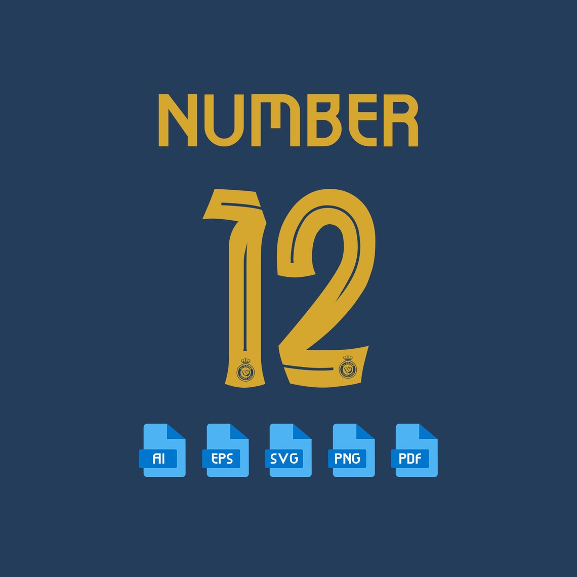 Font Vector Al Nassr 2023 2024 Digital Download AI, Eps, Svg, Png, Otf