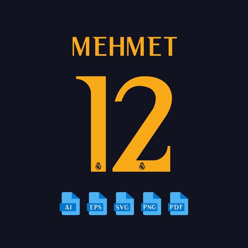 New Real Madrid 2024 Font Vector Digital Download AI, Eps, Svg, Pdf