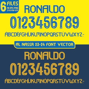 Al Nassr 2024 Font Vector: Cristiano Ronaldo Shirt (Digital Download)