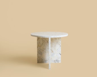 Italian terrazzo marble coffee table