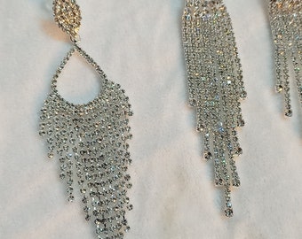 Strass hangoorbellen, luxe feestkleding