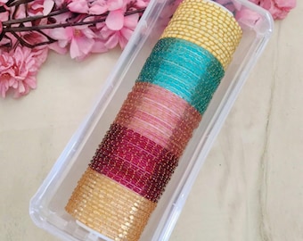 Set van 12 rode kristallen glazen armbanden, zirkonia-diamantenkralen, bruidssieraden, regendruppelarmbanden