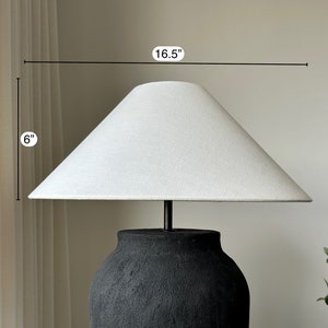 White linen textured conical lampshade large lamp shade nordic boho japandi look perfect for table lamps image 6