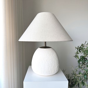 Wabi Sabi stoneware earthenware unglazed textured ceramic table lamp lampshade for entryway bedroom living room to get bohemian nordic look