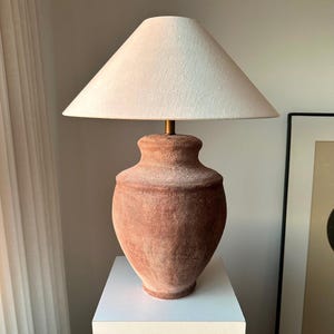 Distressed Brown Lamps, Shades & Bases Ceramic Table Lamp Stoneware Earthenware Table Lamp for Living Room Bedside Entryway Desk Bedroom