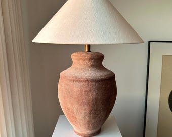 Distressed Brown Lamps, Shades & Bases Ceramic Table Lamp Stoneware Earthenware Table Lamp for Living Room Bedside Entryway Desk Bedroom
