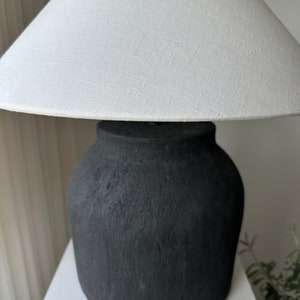 White linen textured conical lampshade large lamp shade nordic boho japandi look perfect for table lamps image 4